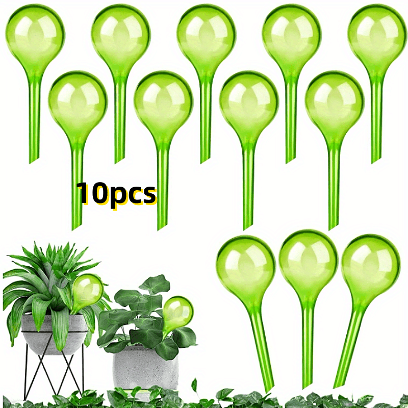 TEMU 10pcs Self-watering Globes - Automatic Drip Irrigation System For Plants & Flowers, Easy-to-use Garden Tool
