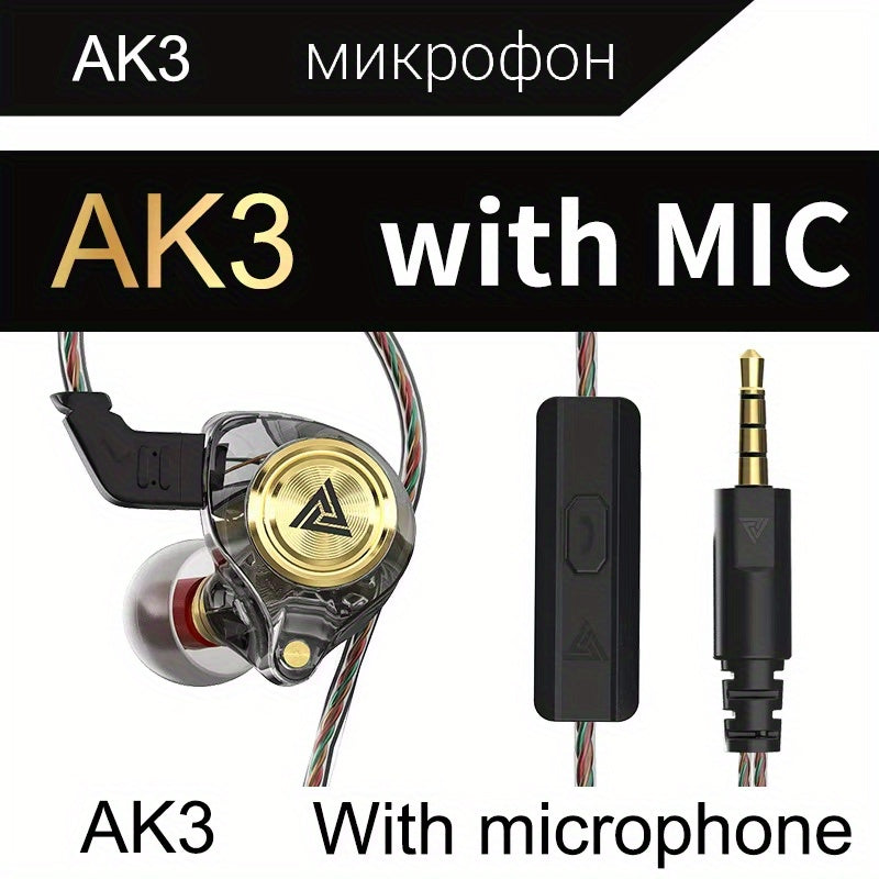 TEMU Ak3 File Pro Earbuds With , In-ear Monitor Headphones, Sport Noise Cancelling Hifi Headset, New Arrival! Perfect Gifts For Men And Christmas.