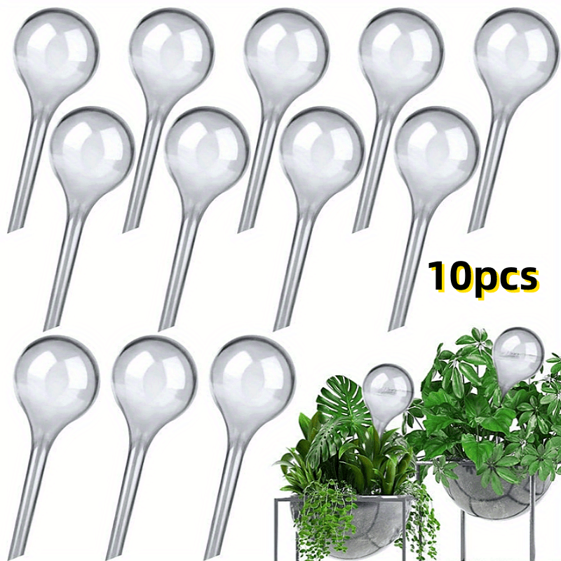 TEMU 10-pack Plastic Self-watering Globes, Easy-use Drip Irrigation System For Indoor & Outdoor Plants, Sprayer, For Flowers And Vegetables