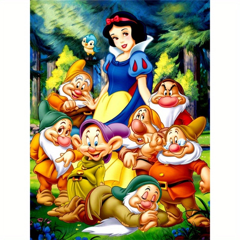 TEMU 5d Diy Round Diamond Full Christmas Painting Kit And 7 Dwarfs Mosaic Art Picture Room Home Decoration Room Wall Decoration Send To Family, And