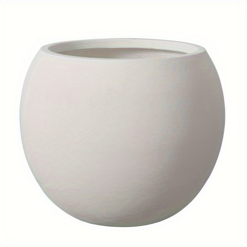 TEMU Erommy Modern Round Indoor Planter With Drainage Hole - Large Ceramic Flower Pot For Indoor Plants, White-black, Porch, Balcony & Garden Decor,
