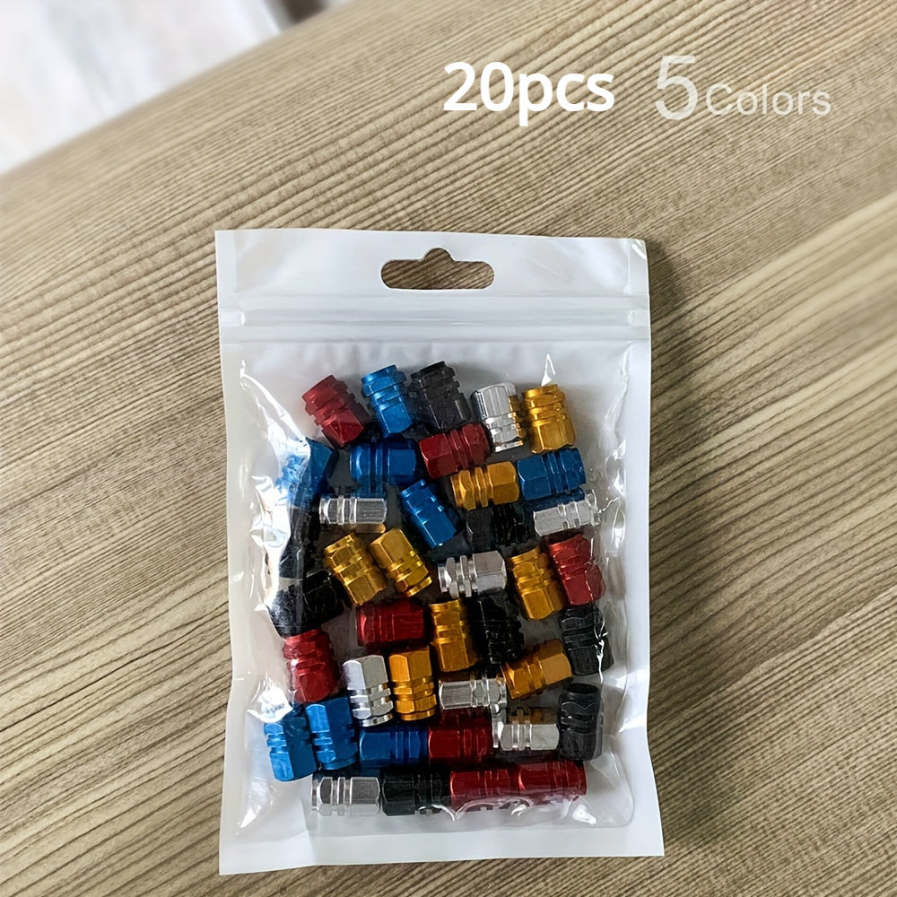 TEMU 20pcs Stainless Steel Valve Caps For - Durable Tire In 5 Colors (red, Blue, Black, Gold, Silver)