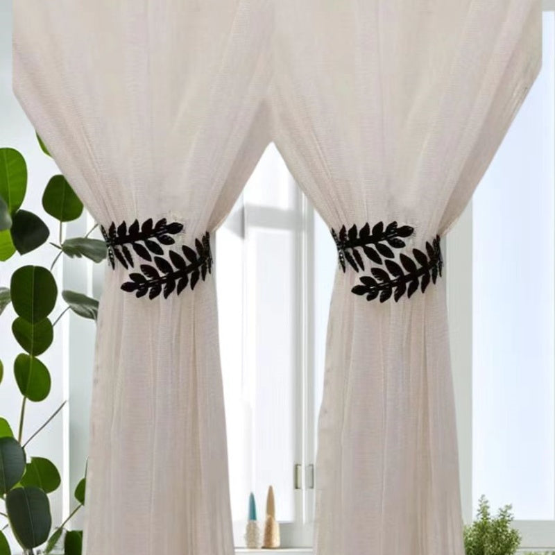 TEMU 1-2pcs Leaf Pattern Metal Curtain Lace-up - Curtain Holder For Decor, Halloween Christmas Thanksgiving Curtain Decoration