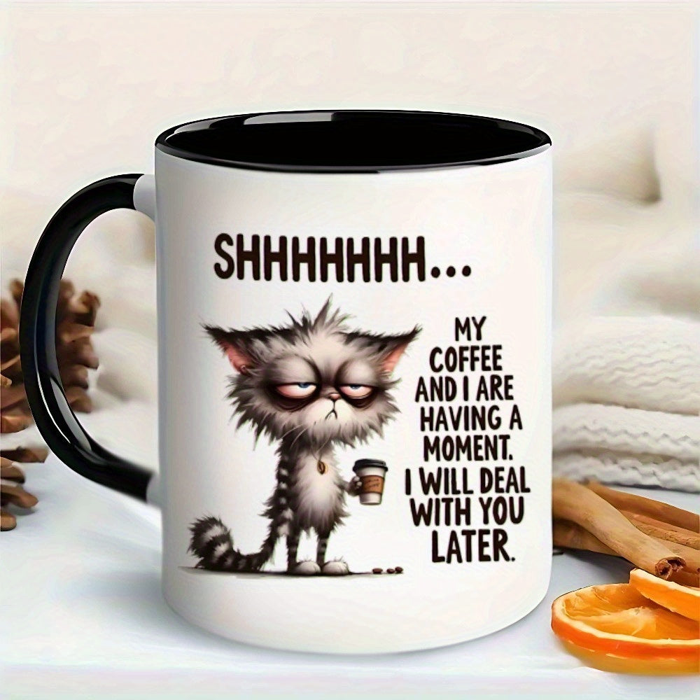TEMU 1pc, And I Are Having A Moment.i Will Deal Later, Cat, Coffee Cup, Interesting , Office, Home, Kitchen, Must-haves, Gifts, Personal Use Are ,