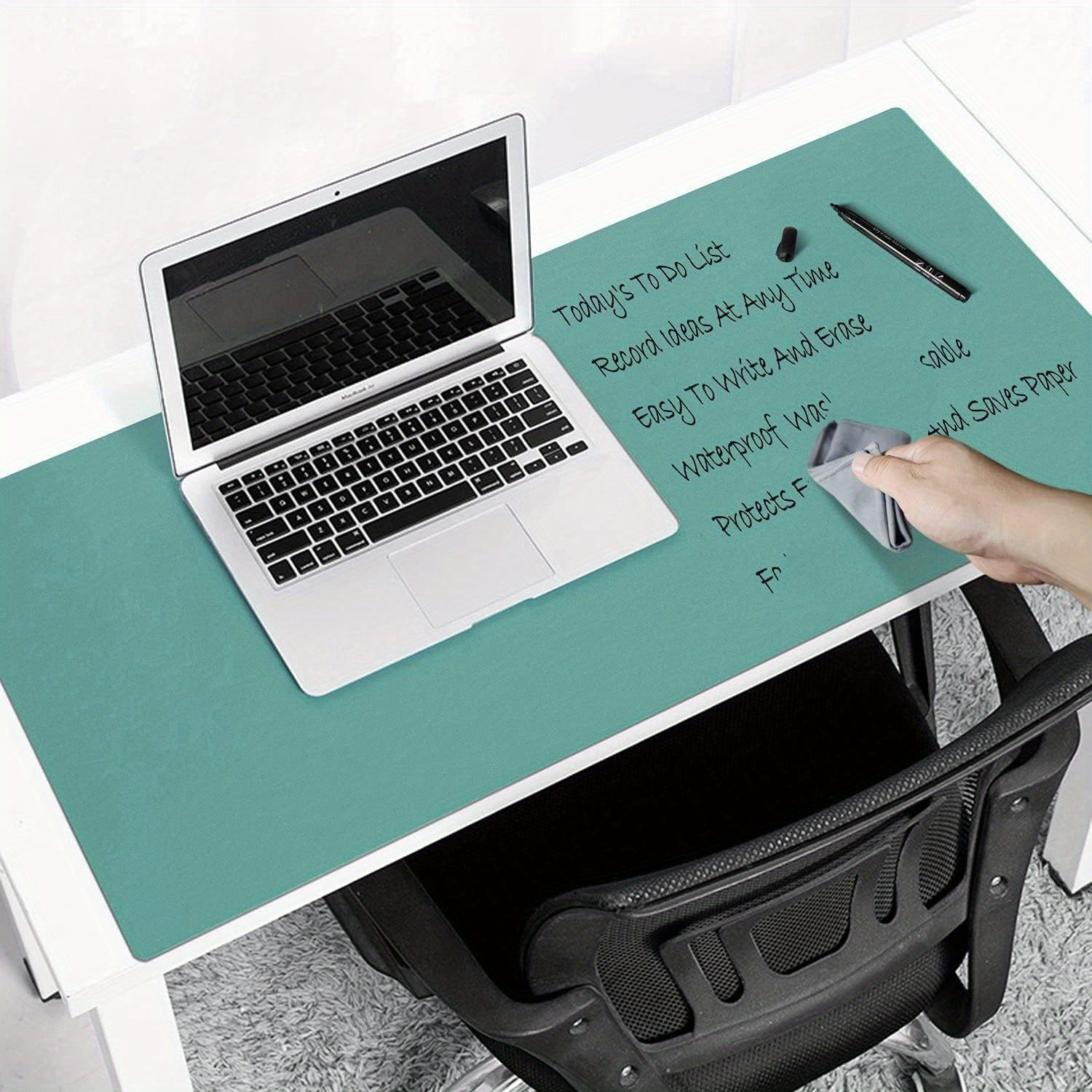 TEMU Dry Erase Desk Mat For Making Plans, 27. 5"x13. 8" & Erasable Desk Mouse Pad With 2 Markers, Waterproof Writing Desk Pad For Office Classroom