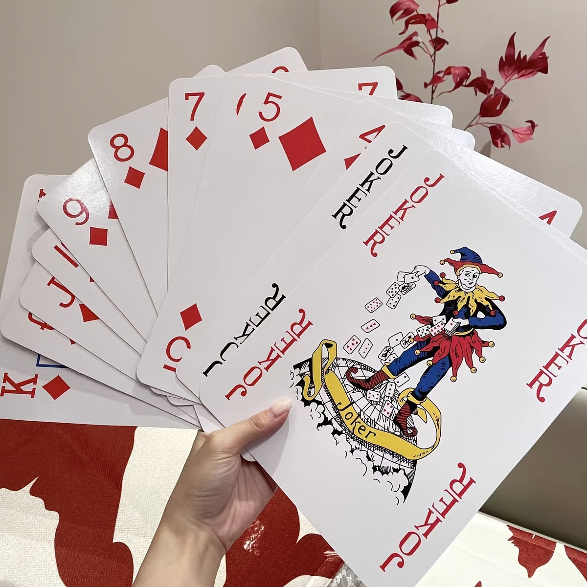 TEMU A Deck Of Jumbo Playing Cards, 4 And 9 Times Size, High Quality Paper Material, Durable Set, A Unique Gift For . Suitable For Party Games, , ,