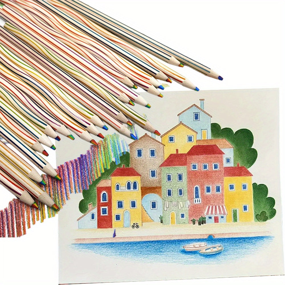 TEMU 30pcs Pack Rainbow Pencils, Wooden Colored Pencils For Drawing Sketching Birthday Classroom Gift Art Supplies