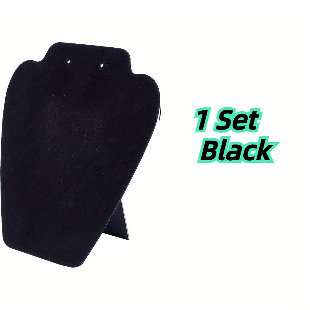 TEMU Black Velvet Jewelry Display Stand 8.3 Inch Height - 3-in-1 Necklace Earrings Bracelet Organizer With Oval Base, Non-electric Tabletop Mannequin