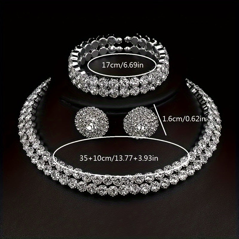 TEMU The Jewelry Trio With An Elegant Design, Earrings, Necklace, And Bracelet. High - Quality And Durable, An Accessory For Daily And Special