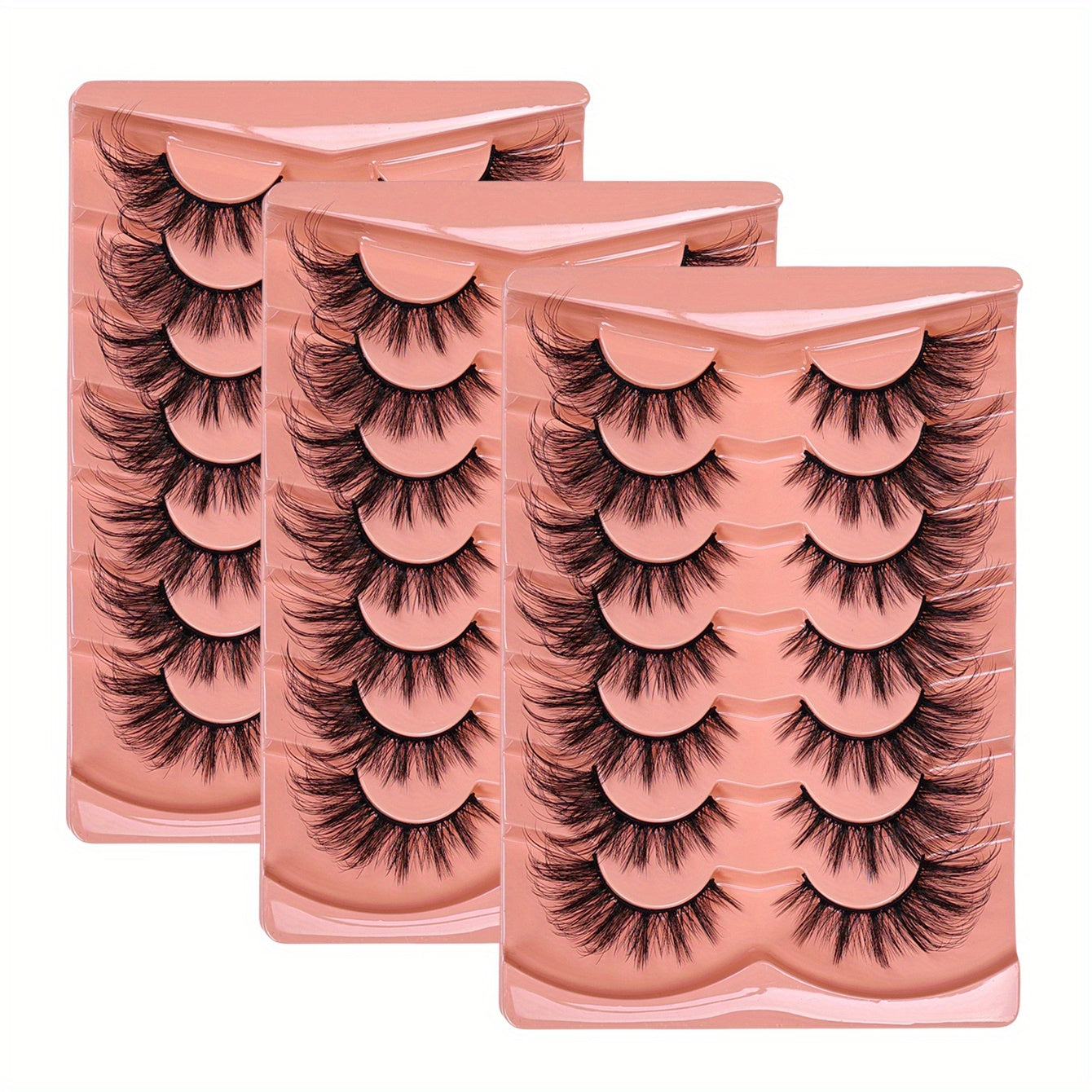 TEMU 21 Pairs 3-pack Cat Eye False Eyelashes 5d Eyelash Mascara Soft Natural-looking Eyelash Extension Makeup