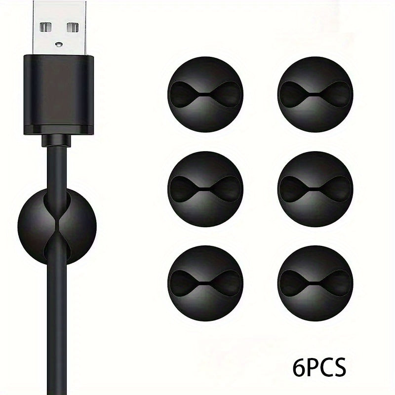 TEMU 6pcs Desktop Data Cable Holder, In Multiple Colors, Attached To Keep And Data Cables And