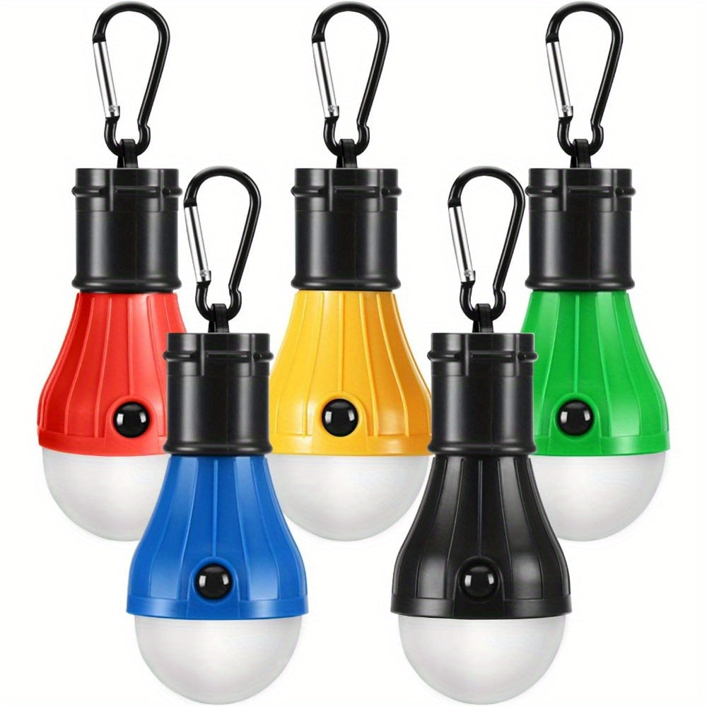 TEMU 5pcs Portable Led Tent Lights With 4 Lighting , Battery-operated - Light, Red-blue-yellow-, Hiking, Backpacking, And , Portable Lanterns |