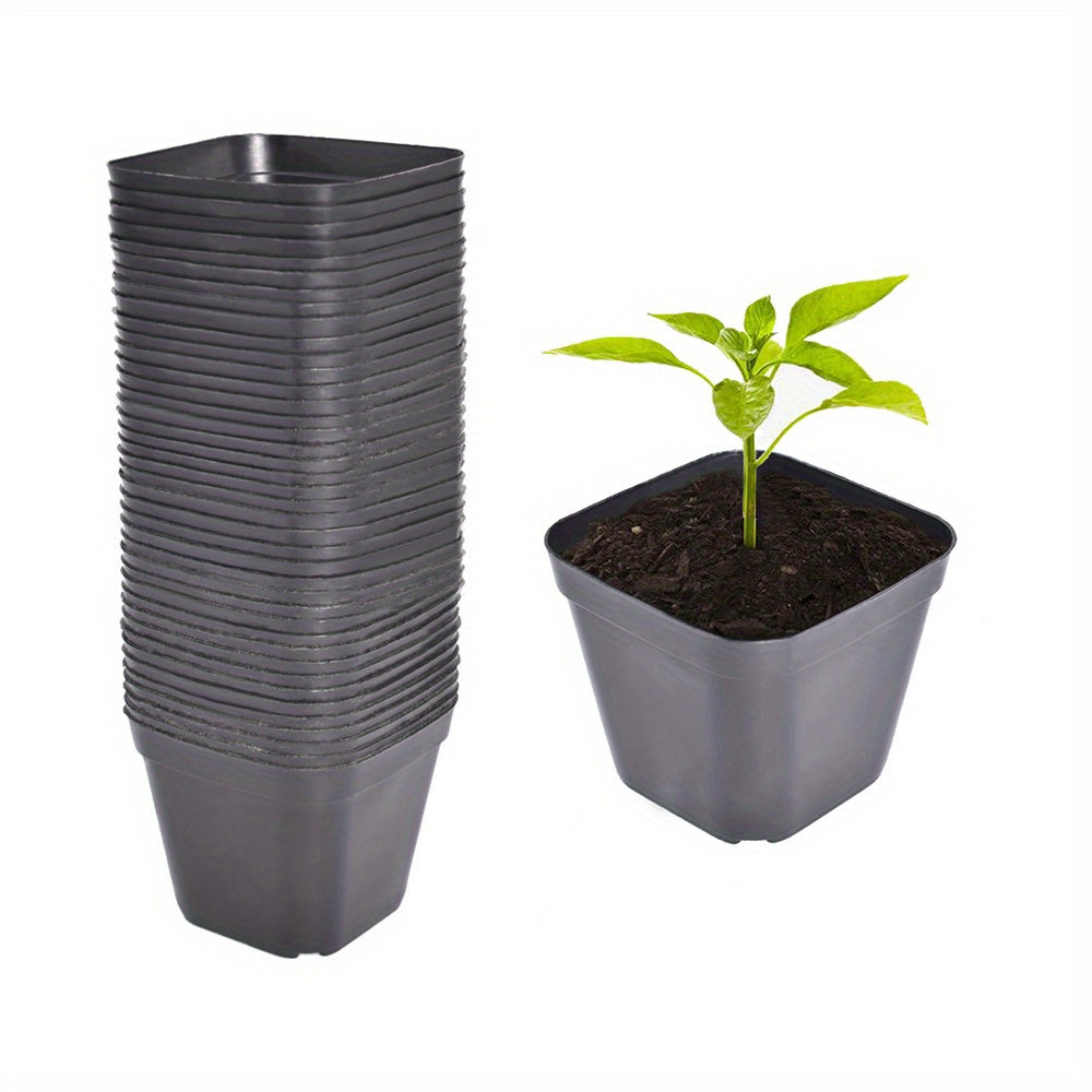 TEMU Pcs 4" Square Seedling Pots Nursery Starting Plants Plastic