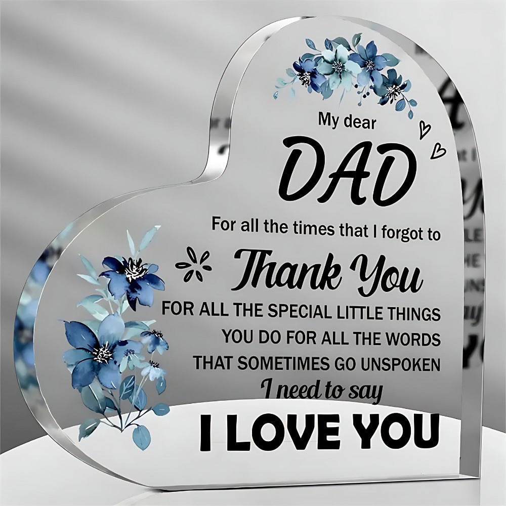 TEMU "acrylic Puzzle Plaque Decoration - Gift For Daughter And Son To Father - Christmas And Thanksgiving Birthday Gift For Father, Room, Office,