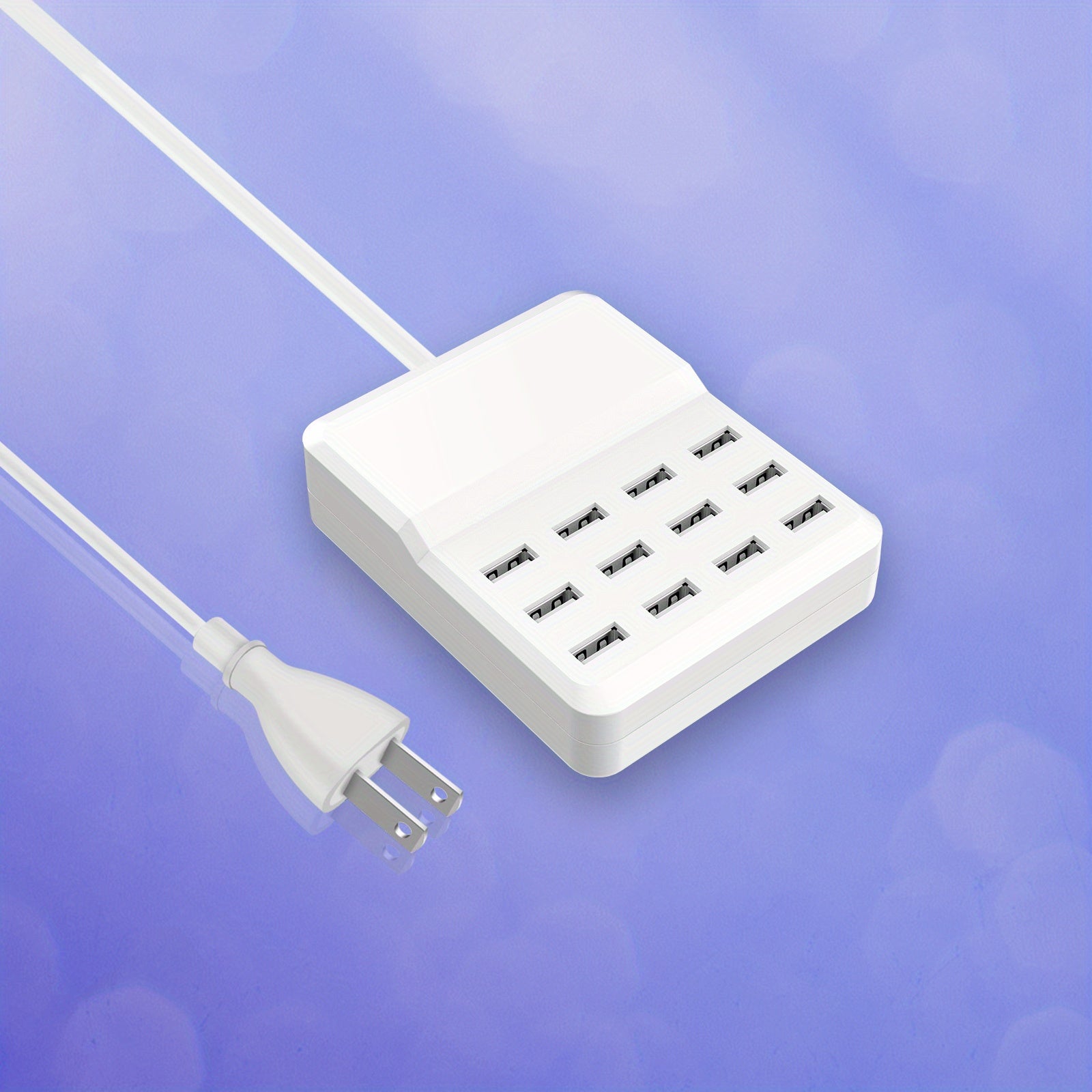 TEMU 12-port Usb Charger , Family-sized Rapid Desktop Charging Station With Led Indicators, Compatible With Multiple Devices, Us Plug, 110v-220v,