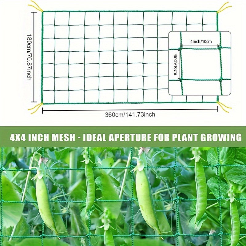 TEMU Heavy-duty Garden Trellis Netting, Ideal For Climbing Plants Like & Tomatoes, Durable Nylon Mesh With 4x4 Inch Squares, Perfect For Fruits,