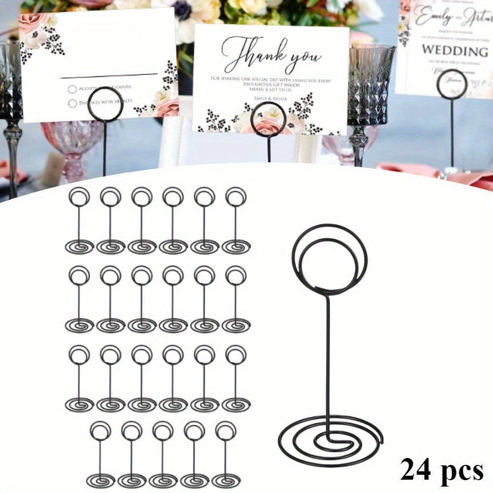 TEMU 24 Pcs New Photo Holder Holder With .35 Inch Card Stand Holder Tabletop Decoration And Rust-resistant Memo Holder Suitable For Wedding Reception