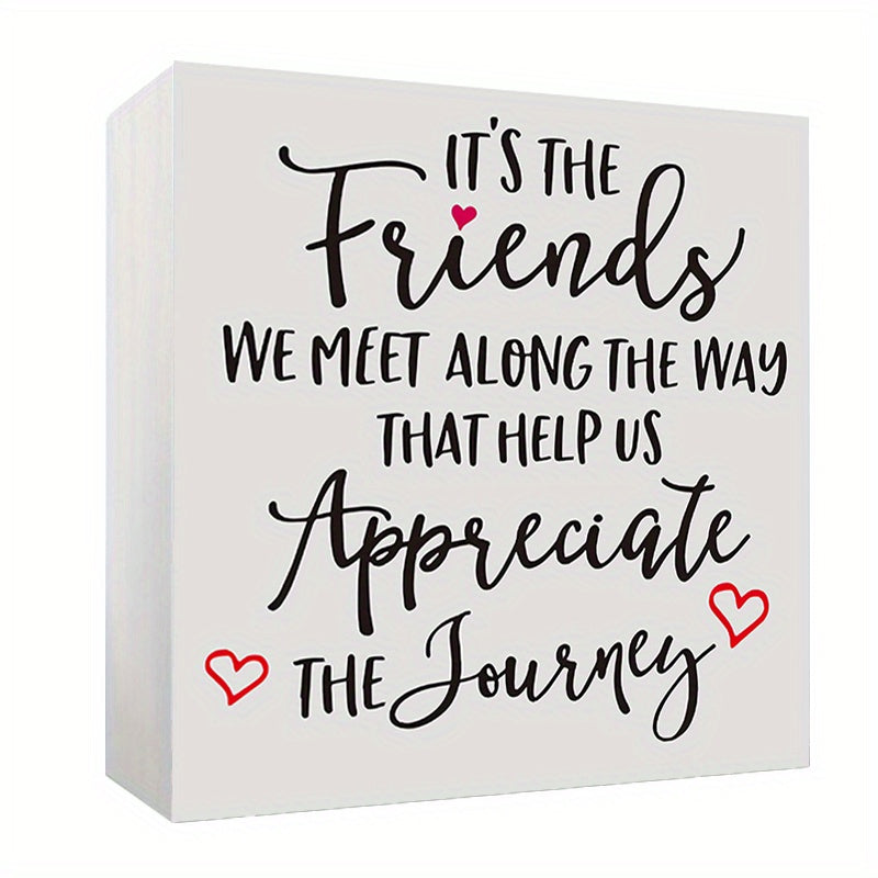 TEMU 1pc Inspirational Pvc Tabletop Sign - & White Cursive " Appreciation Gift" Plaque With Heart Symbol For Women, , Sisters, Thank Decor, Desk