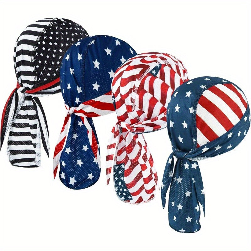 TEMU 4 Pcs Caps For Fashion Sweat Wicking Helmet, Liner Beanie Breathable Motorcycle Cycling Sports , Head Wraps Cycling Caps, For Men Breathable