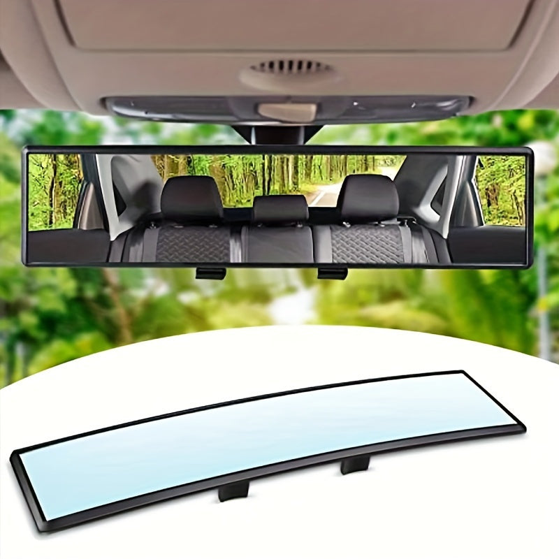 TEMU 1pc Wide-angle Rear View Mirror, & Glare, High-definition Curved Glass, With Double-sided Tape For Visibility, For Vehicle Safety And Interior