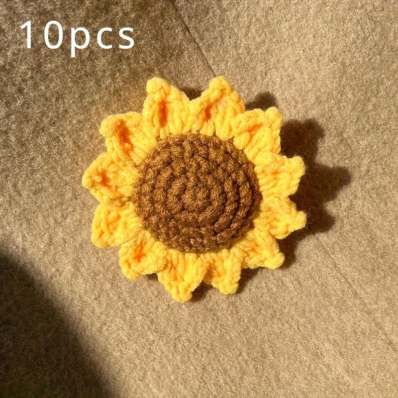 TEMU 10pcs Handmade Sunflower Decoration Set, Diy Bag Pendant, Key Pendant, Home Garden Decoration, Suitable For Use Over 14 Years Old