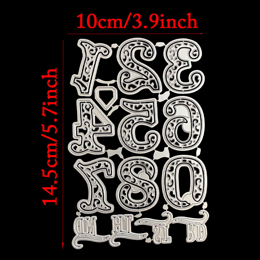 TEMU 1pc Large Precision Cutting Dies - Numbers 0-9 ( ) For Scrapbooking, Birthday Cards, Invitations - Compatible With Die-cut Machines - Durable