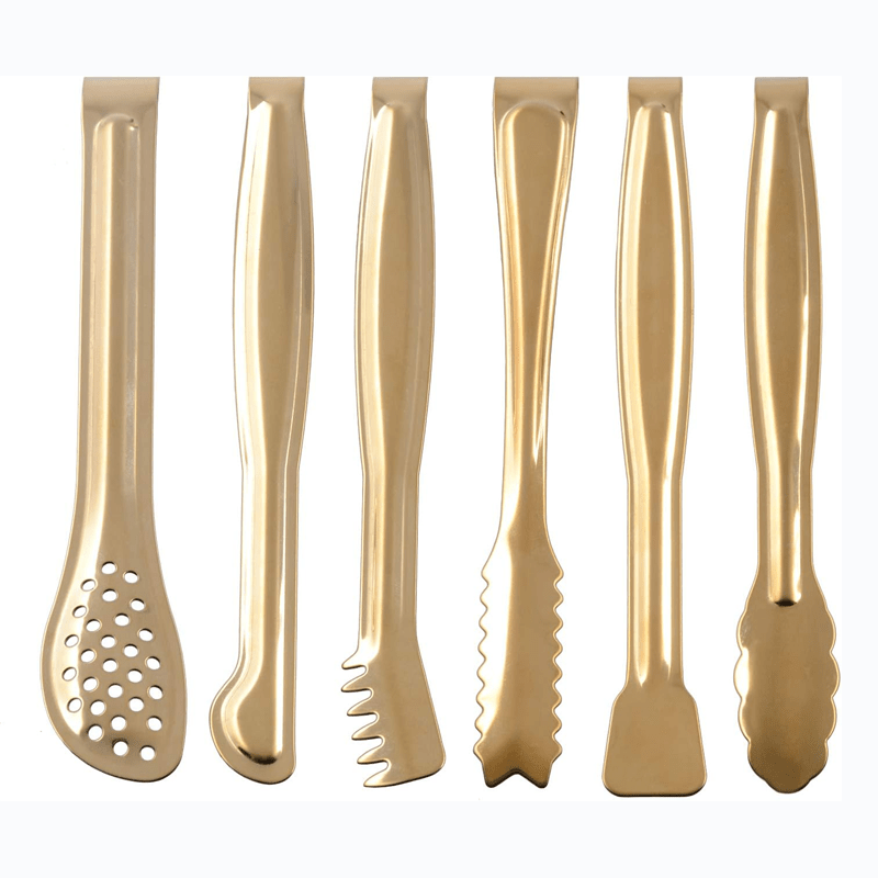 TEMU Elegant Golden Stainless Steel Serving Tongs Set - Bbq, Salad, - Kitchen Utensils For Indoor-outdoor Use