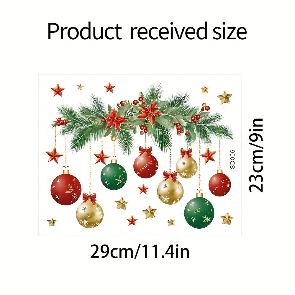 TEMU Christmas Cheer Toilet Lid Decal - Festive Star & Colorful Leaf Design, Self-adhesive Bathroom Sticker For ' Room Decor, , & Remove,