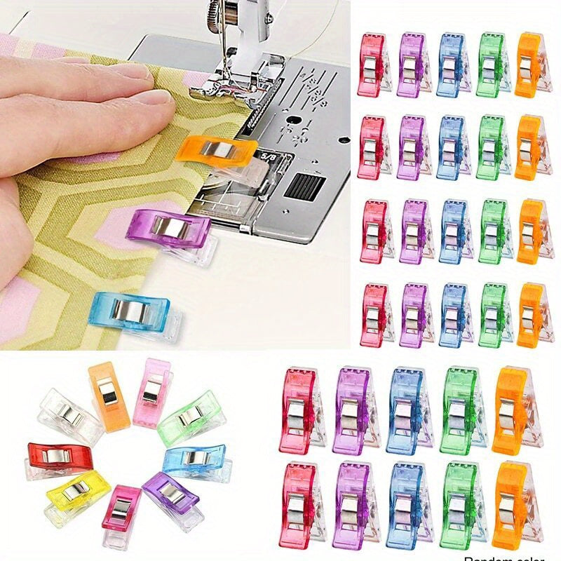 TEMU 50 Colored Plastic Sewing Clips - Multi-functional Handmade Clips Suitable For Crochet, Knitting, And Paper Art - Durable, Reusable, Anti-slip