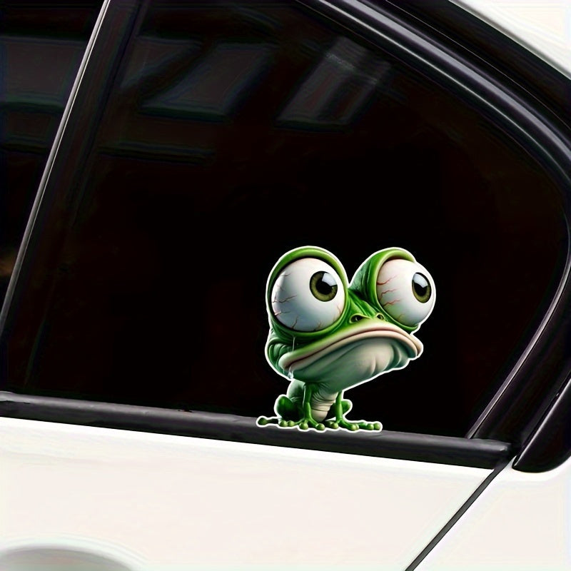 TEMU Multipurpose Stickers 2pcs 3d Cartoon Frog Sticker - Decal In Vinyl Material, Suitable For Car Decal, Motorcycle Decal, Laptop Decal, Skateboard