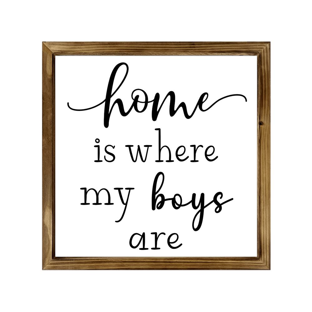 TEMU My Boys Are Framed Wood Sign Housewarming Gift, Wood Framed Wall Sign Wall Art For Home Decor, Inspirational Sign Farmhouse Wall Decor Sign For