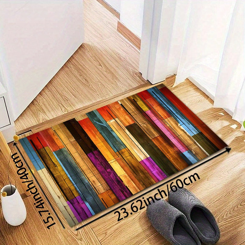 TEMU 1-3pcs, Kitchen Mat, Treadmill Mat, Colorful Wood Grain Pattern Kitchen Mat Floor Mat, Doorway Bathroom Mat, Outdoor Mat, Kitchen Decoration And
