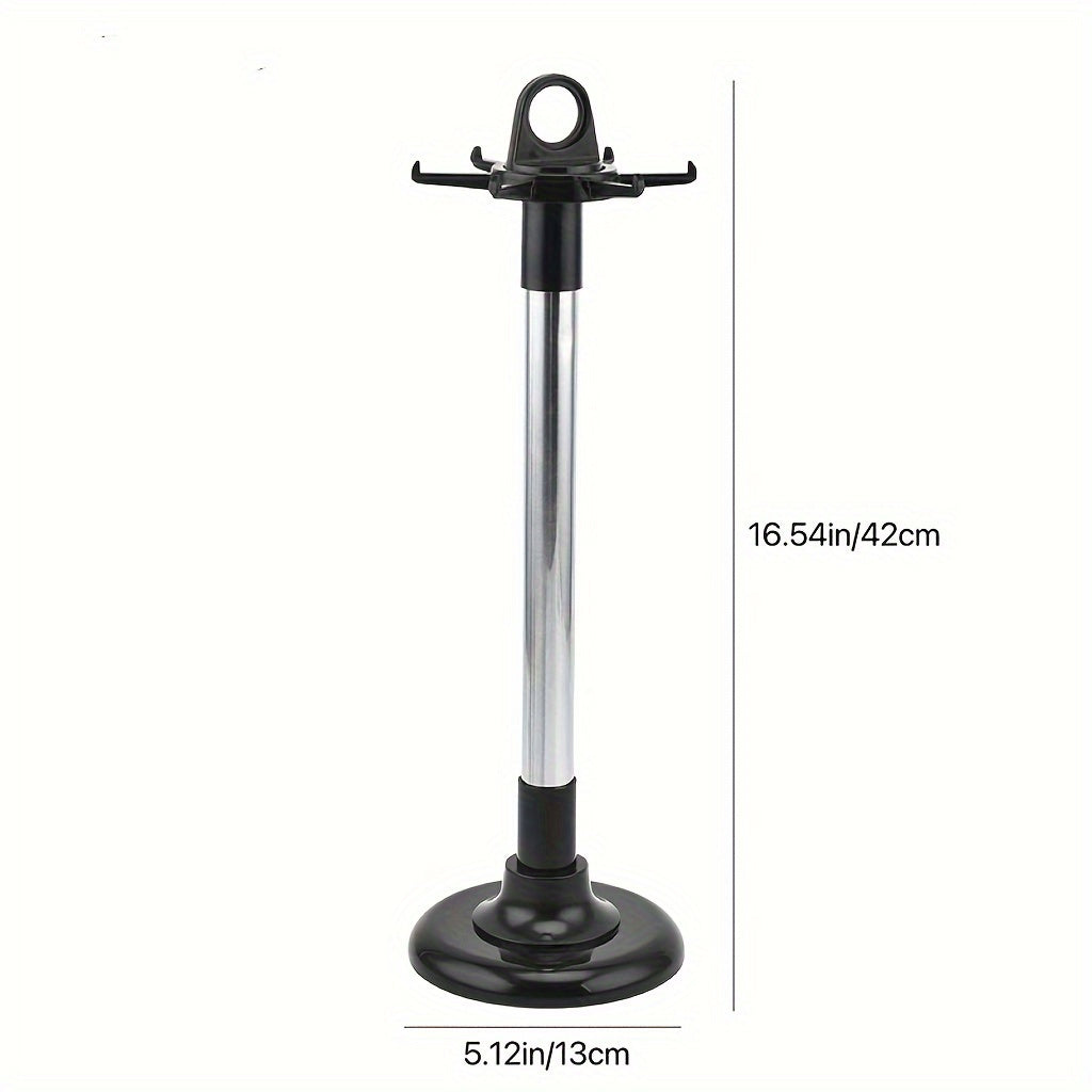 TEMU Stainless Steel 360° Rotating Utensil Holder With 6 Hooks - Punch-free Wall Mount, Space-saving Kitchen Organizer For Spatulas, Whisks & Kitchen