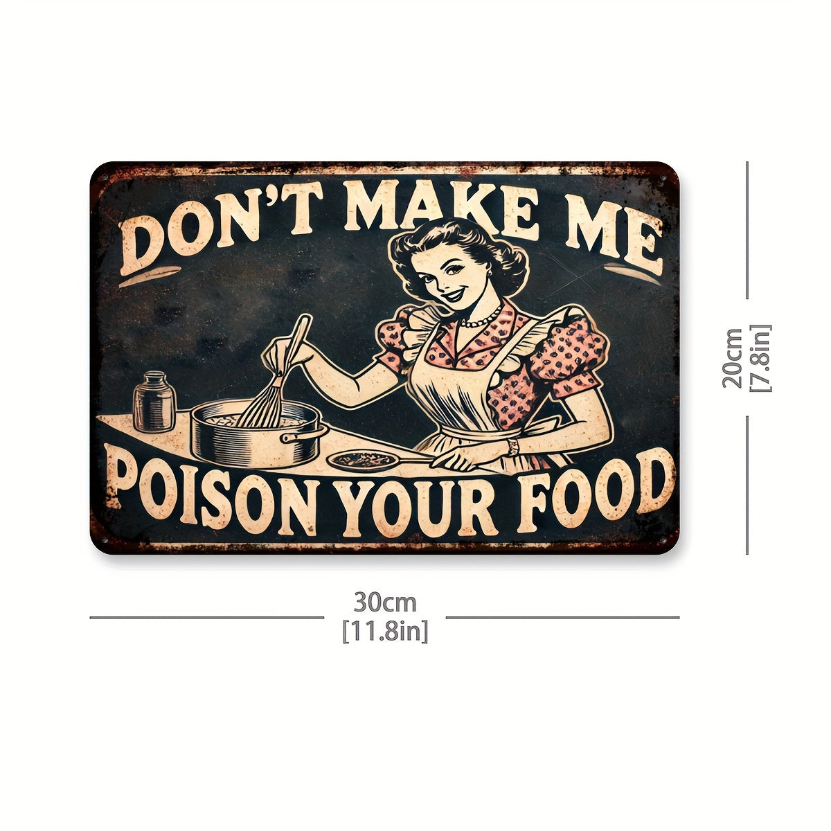 TEMU Decorative Sign & Plaque - "don't Poison Your Food" Tinplate Wall Decor - 20x30cm (8x12 Inches) - Homes, Restaurants, Cafes, Garages