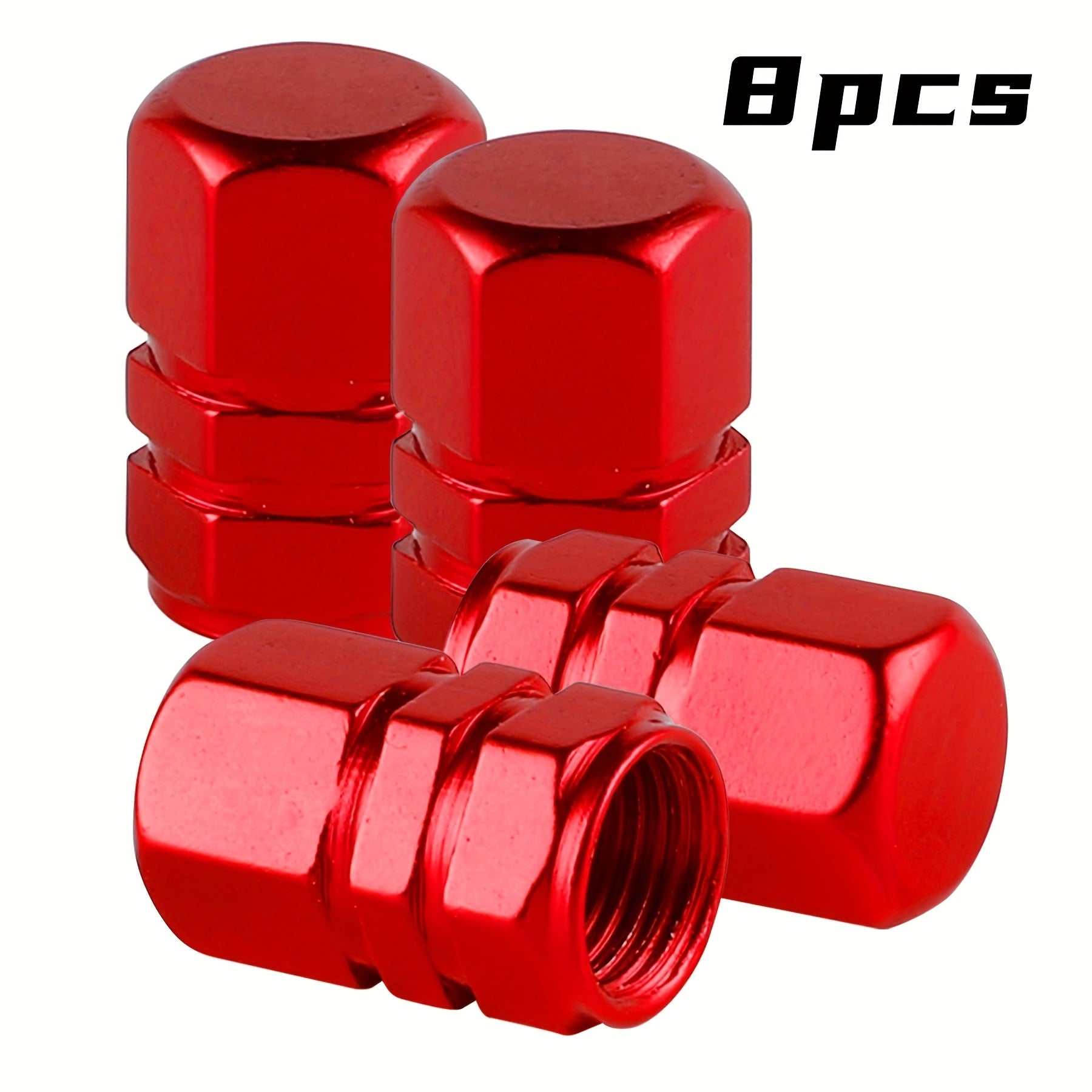 TEMU 8pcs Aluminum Alloy Universal Tire Valve Stem Caps - Heavy-duty Airtight Dust Proof Wheel Air Caps - Vehicle Tire Accessories