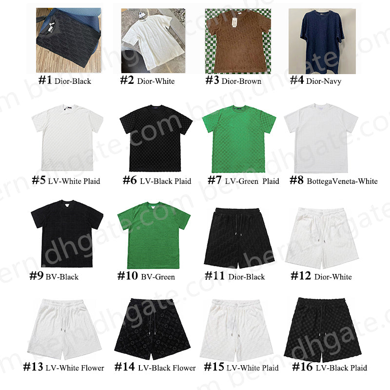 Di-or- L V - BottegaVeneta DUPE Fashion Clothing Towel Fabric Men&#039;s Short-sleeved T shirt and Casual Shorts S-XL T-shirt