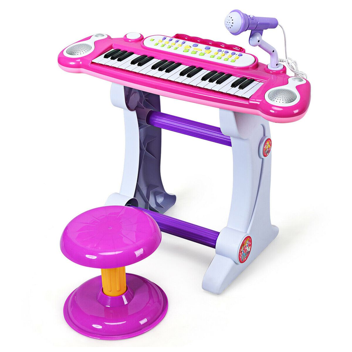 Kids' Electronic 37-Key Keyboard with Microphone - Pink