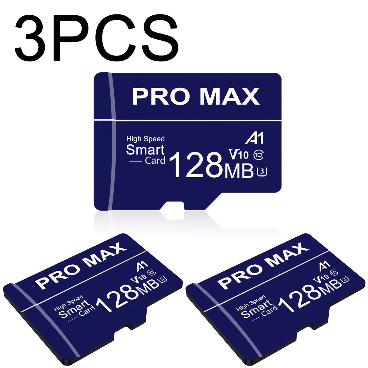 TEMU 3pcs Cards, Pro , A1 Class 10 U3 V30, 1gb-512mb-256mb-128mb-64mb, For Smartphones, Tablets, Cameras, Car Audio, Game Consoles & More With Secure