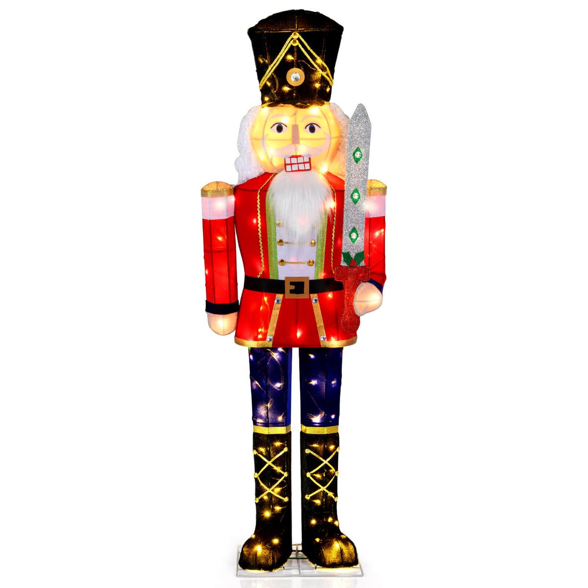 5-foot Outdoor Lighted Nutcracker Soldier (1- or 2-Pack) - 1 PCS