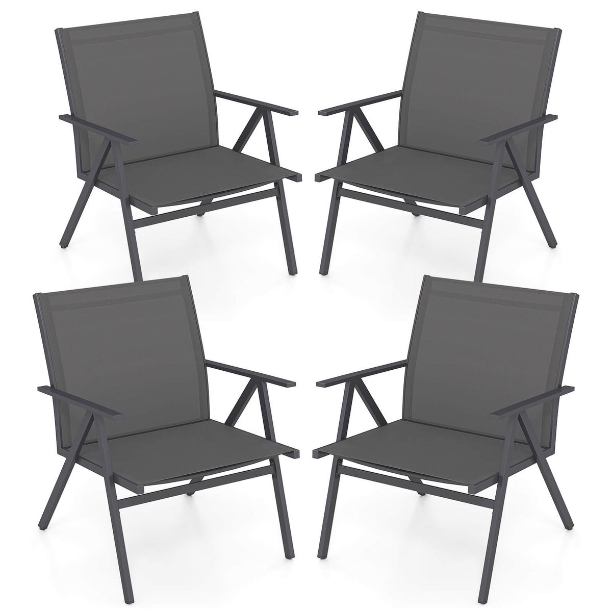 Patio Chairs with Breathable Mesh Fabric - 4-Piece