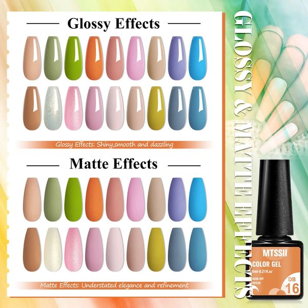 1820PCS Autumn Fall Gel Nail Polish Set Green Orange Blue Pink Color Soak Off UV LED Manicure Gel Art Varnish Kit Supplies 241009