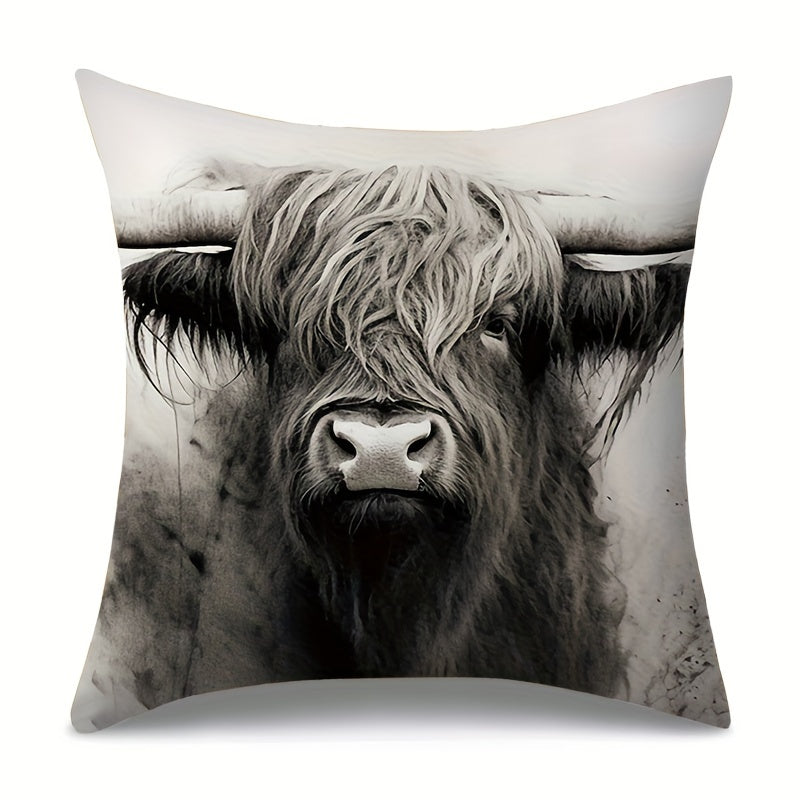 TEMU 1pc Traditional Style Pillowcase, 17.7x17.7 Inches, Double-sided Print, Polyester Cover, Machine Washable, Zipper Closure, For Sofa, Office