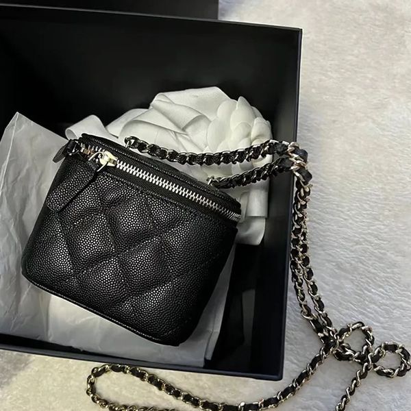 Golden Ball Chain Bag 11cm Women Crossbody Bags Shoulder Handbags Designer Luxury Mini Portable Box Cosmetic Lipstick Bag Sheepskin Ladies F
