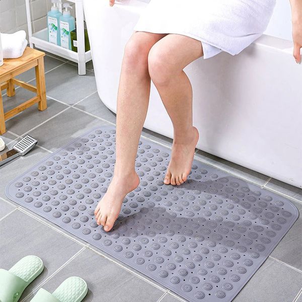 PVC Shower Bath Mat Bath Tub Pad Anti Slip Pad Suction Cup Bathtub Massage Foot Pad Bathroom Hollow Hydrophobic Thicken Carpet 241223