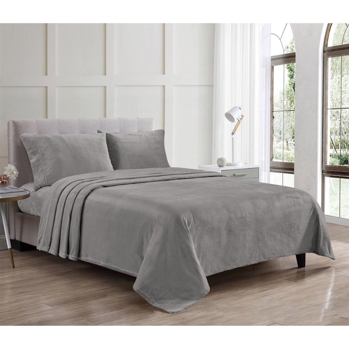 Noble House™ Kansas Fitted Sheet and Pillowcase Set - Twin-Kansas-Sheet Set-DK GRAY