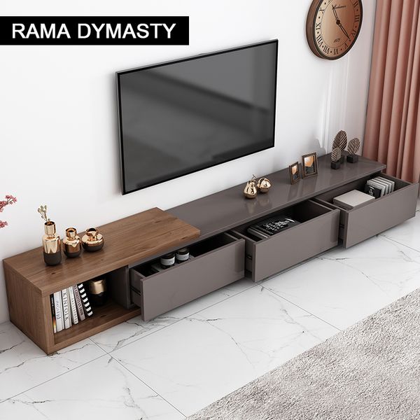 Modern living room furniture rock board coffee table multifunctional telescopic TV cabinet combination