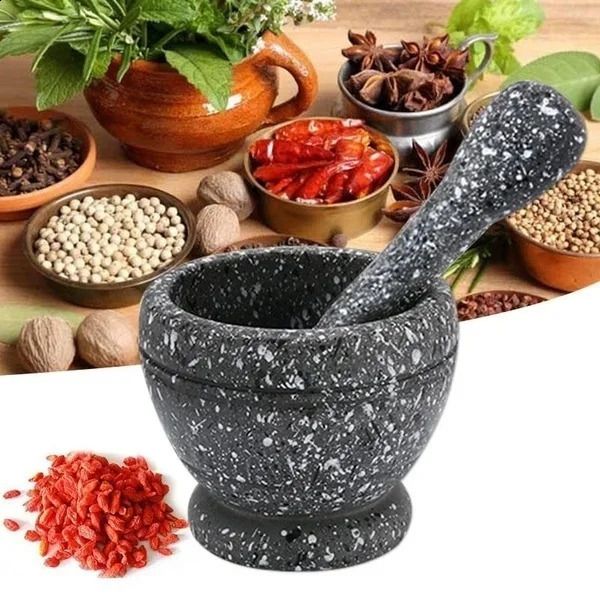 Resin Mortar Pestle Set Garlic Herb Spice Mixing Grinding Crusher Bowl Restaurant Kitchen Tools 240820
