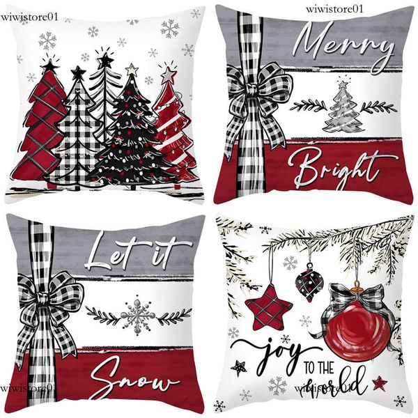 45Cm Christmas Cushion Cover Pillowcase 2024 Christmas Decorations For Home Ornament Xmas New Year Christmas Decor 2023 Noel 2Fe