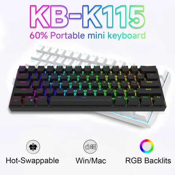 CASEPOKE Mechanical Keyboard 60% Laptop Desktops PC Computer Office Accessories Wired Keyboard Backlight Gaming KeyboardM240715