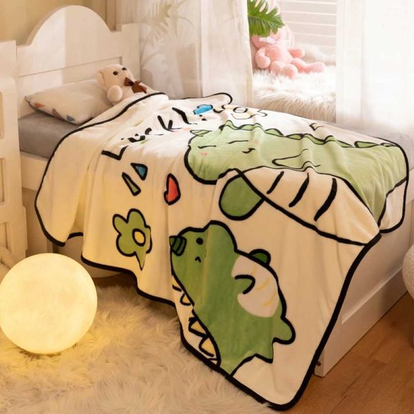Dinosaur Flannel Blanket Throw Blanket is Super Soft and WarmThe Lightweight Flannel Blanket is for All-Season Use Y240730